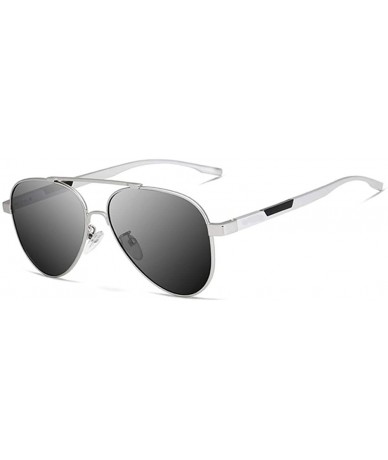 Aviator Photochromic Sunglasses Polarized Lens for Men and Women Outdoor 100% UV Protection - Silver - CR199AYI239 $27.48