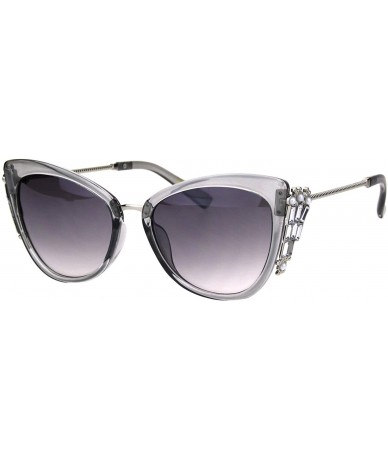 Butterfly Womens Butterfly Frame Sunglasses Jeweled Side Fashion Shades UV 400 - Grey (Smoke) - CH18OMA265W $23.22