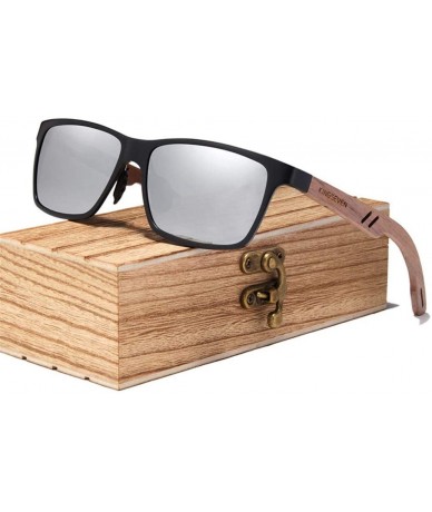 Rimless Wood Men Sunglasses Polarized Wooden Sun Glasses for Women Lens Accessories - Blue Walnut Wood - CF194OOEH40 $59.13