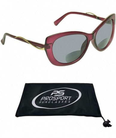 Oversized Womens BIFOCAL Sunglasses Sun Readers with Cat Eye Fashion Oversized Sexy Frame - Plum - CH18D4UWCC6 $38.25