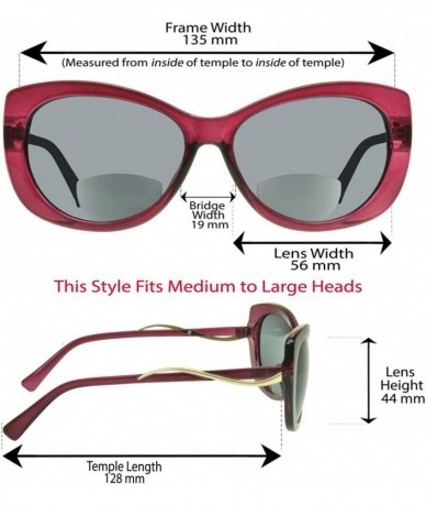 Oversized Womens BIFOCAL Sunglasses Sun Readers with Cat Eye Fashion Oversized Sexy Frame - Plum - CH18D4UWCC6 $38.25