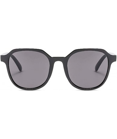 Round Unisex Sunglasses Retro Bright Black Grey Drive Holiday Round Non-Polarized UV400 - CO18RLXWSO6 $17.69