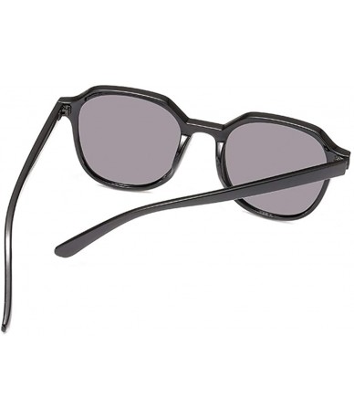 Round Unisex Sunglasses Retro Bright Black Grey Drive Holiday Round Non-Polarized UV400 - CO18RLXWSO6 $17.69