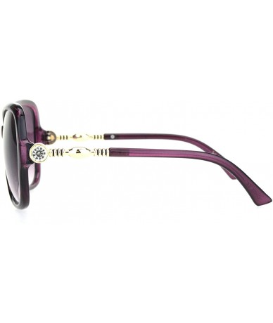 Oversized Womens Large Rhinestone Hinge Gradient Lens Butterfly Plastic Sunglasses - Purple Gold Purple Smoke - C518OQURNCS $...