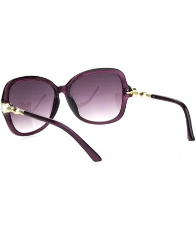 Oversized Womens Large Rhinestone Hinge Gradient Lens Butterfly Plastic Sunglasses - Purple Gold Purple Smoke - C518OQURNCS $...