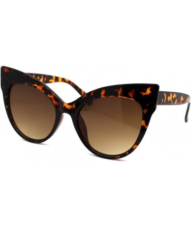 Oversized Womens Oversize Thick Eyebrow Cat Eye Horn Rim Sunglasses - Tortoise Brown - CI18ZRDWMMA $19.15