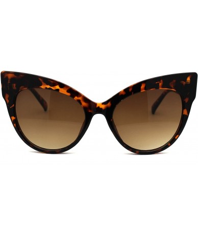 Oversized Womens Oversize Thick Eyebrow Cat Eye Horn Rim Sunglasses - Tortoise Brown - CI18ZRDWMMA $19.15