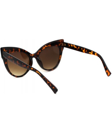 Oversized Womens Oversize Thick Eyebrow Cat Eye Horn Rim Sunglasses - Tortoise Brown - CI18ZRDWMMA $19.15