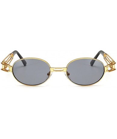 Oval Vintage Designer Fashion Sunglasses Oval Frame UV Protection - Gold-gray - CC12NA2ZREX $24.13