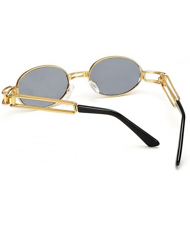 Oval Vintage Designer Fashion Sunglasses Oval Frame UV Protection - Gold-gray - CC12NA2ZREX $24.13