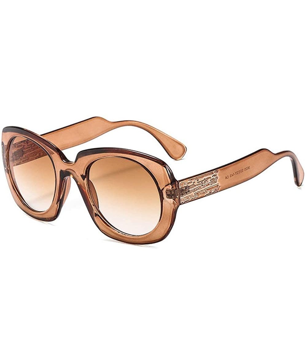 Square 2019 new fashion square sunglasses retro unisex wide leg brand design sunglasses UV400 - Tea - C418REX5NEA $26.49