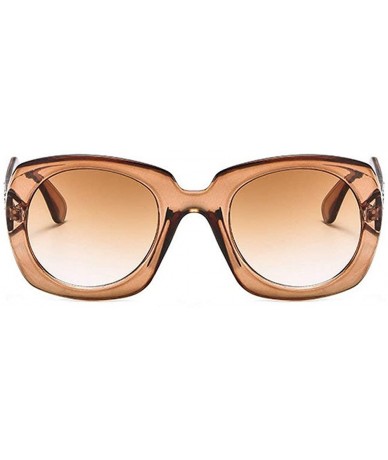 Square 2019 new fashion square sunglasses retro unisex wide leg brand design sunglasses UV400 - Tea - C418REX5NEA $26.49