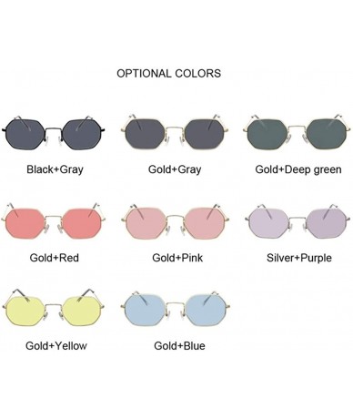 Round Vintage Sunglasses Women Classic Metal Frame Eyewear Fashion Mirror Hexagon Sun Glasses For Women - CD198UGWALL $21.58