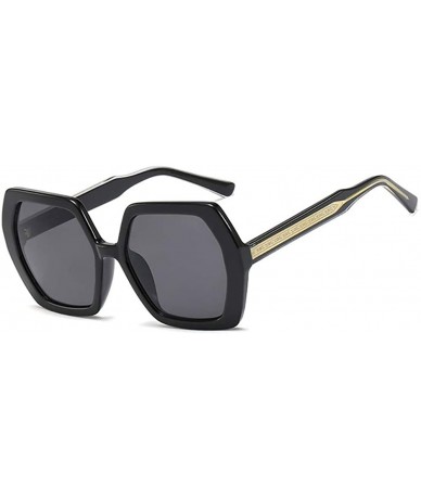 Rectangular Hexagonal Polarized Sunglasses-Owersized Retro Shade Glasses-Sturdy Metal Frame - A - CH190EEC00Q $61.47