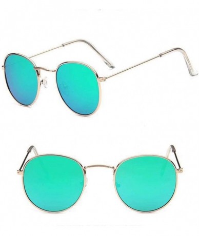 Aviator Classic Aviator Mirrored Flat Lens Sunglasses Metal Frame with Spring Hinges (Color F) - F - CL18WC4XRQS $56.90