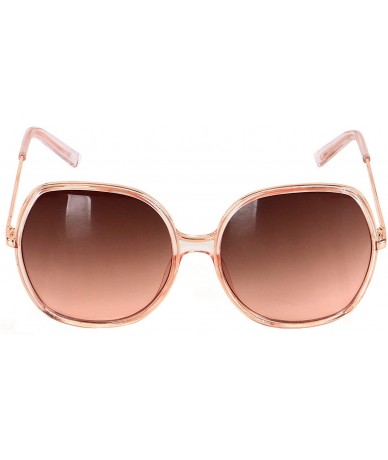 Square Oversized Sunglasses Big Large Women Square Wide Black Brown Retro Trendy Pink - Pink - CV18QKHK90N $24.33