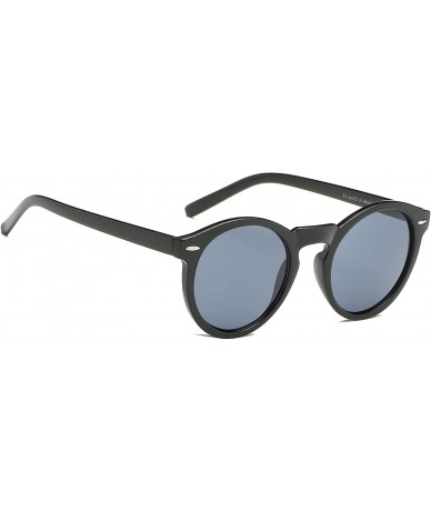 Round Women Retro Vintage Circle Round Fashion Designer Sunglasses - Black - C518I6TEZHH $18.37