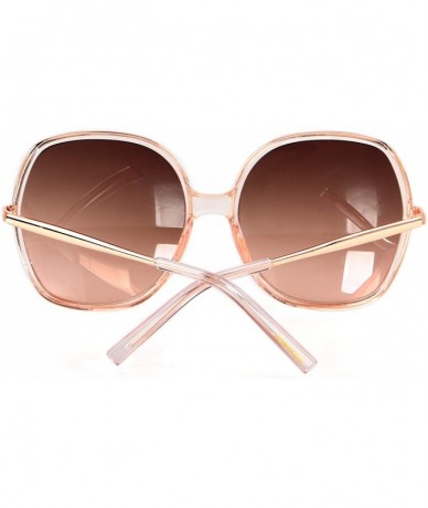 Square Oversized Sunglasses Big Large Women Square Wide Black Brown Retro Trendy Pink - Pink - CV18QKHK90N $24.33