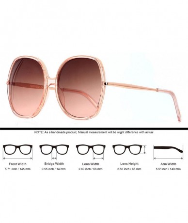 Square Oversized Sunglasses Big Large Women Square Wide Black Brown Retro Trendy Pink - Pink - CV18QKHK90N $24.33