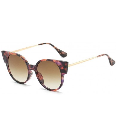 Round Vintage Cat Sunglasses Women Black Retro Brand Round Sun Glasses Female Eyewear Shades UV400 - Flower - CE1948OQDEG $25.23