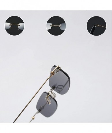 Oval Narrow Sunglasses Tiny Rectangle Rimless Sun Glasses Unisex 2018 Hot Sale - Clear Purple - C418E880H4E $25.75