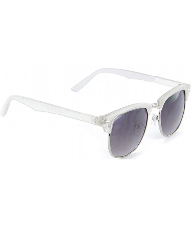 Rimless Men Women Retro Sunglasses Half Rimmed UV Protection - White - C112HTU2OI1 $17.34