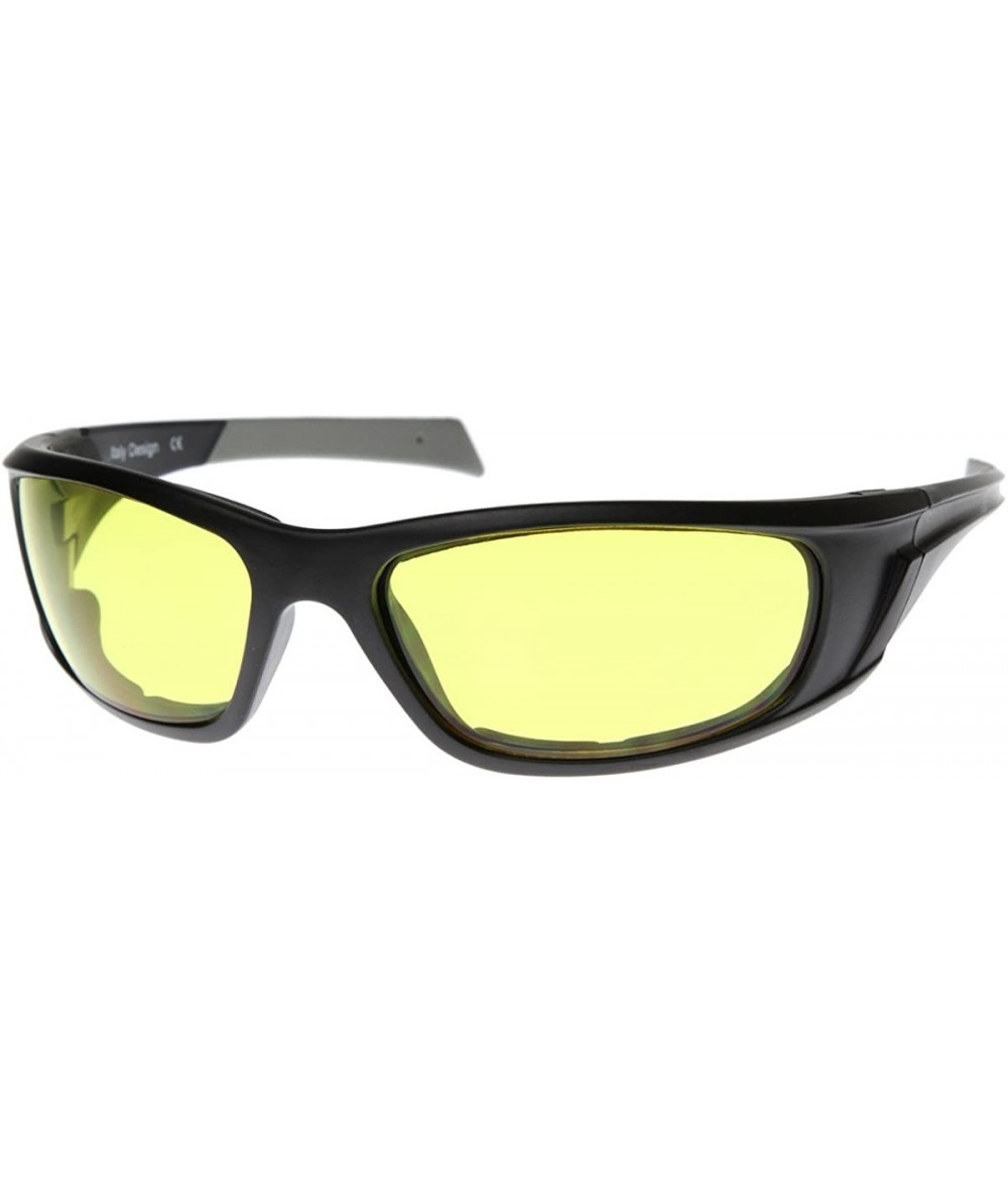 Sport Safety Sports Protective Padded Sunglasses Eyewear Night Riding Glasses (Black Yellow) - CR116NLAT2F $27.77