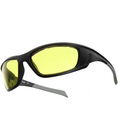 Sport Safety Sports Protective Padded Sunglasses Eyewear Night Riding Glasses (Black Yellow) - CR116NLAT2F $27.77