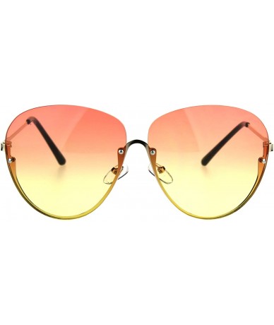 Semi-rimless Womens Oceanic Color Lens Upside Down Half Rim Ironic Granny Oversize Sunglasses - Pink Yellow - CC183323H6I $23.84