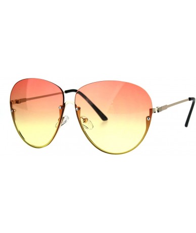 Semi-rimless Womens Oceanic Color Lens Upside Down Half Rim Ironic Granny Oversize Sunglasses - Pink Yellow - CC183323H6I $23.84