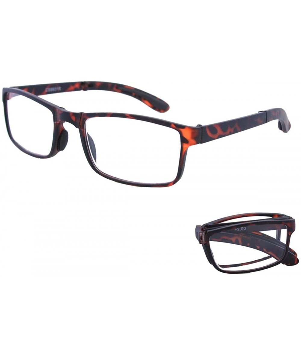 Rectangular Pocket Folding Reading Glasses with Cases R1399SC (Matte Tortoise - 2.75) - CI12GPL59G9 $34.23