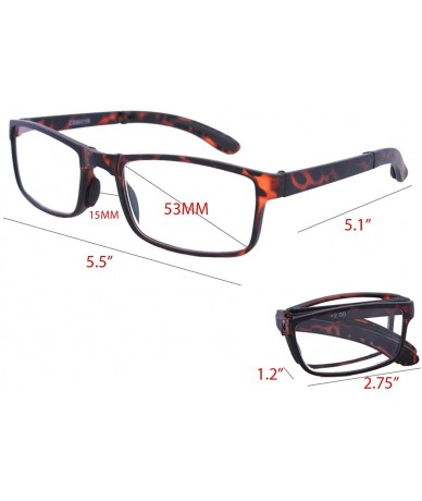 Rectangular Pocket Folding Reading Glasses with Cases R1399SC (Matte Tortoise - 2.75) - CI12GPL59G9 $34.23