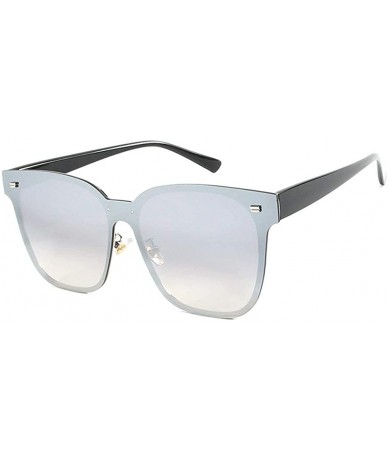 Square 2019 new one-piece lens fashion unisex brand trend designer sunglasses UV400 - Silver - CD18T7U5CTX $24.97