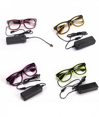 Oval El Glow Glasses Light Up glasses led Glasses for 80s EDM Party RB03 Halloween Christmas Birthday Party - C718Z6ZYDHD $40.99