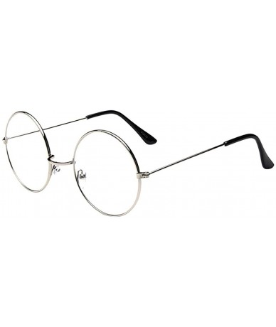 Aviator Fashion Round Metal Optical Eyewear Non-Prescription Eyeglasses Clear Lens Glasses Frame For Women - C618ST4W90Z $18.65