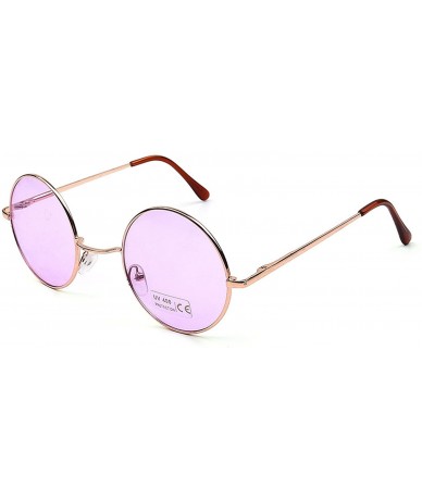 Round Women's SJT-TZ Colored Tinted Lens Retro Metal Round Sunglasses - Purple - C012D7YCF1T $17.53