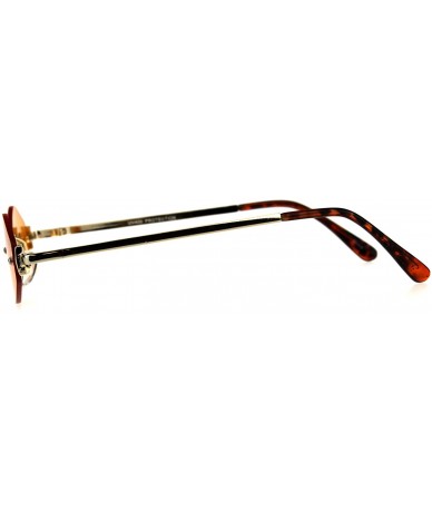 Rectangular Mens Diamond Hippie Pimp Color Lens Rimless Metal Sunglasses - Gold Orange - C218CGNCMQD $22.84