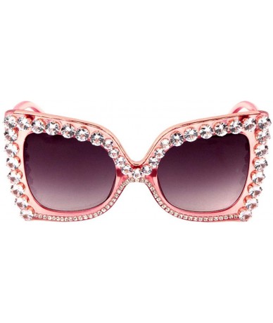 Butterfly Oversized Rhinestone Butterfly Sunglasses - Pink Crystal - CG197YNEXC7 $26.19