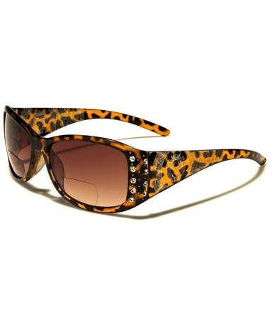 Rectangular Womens Designer Bifocal Sunglasses with Rhinestones - Hard Case Included - Tortoise - C911W2OPVNF $28.67