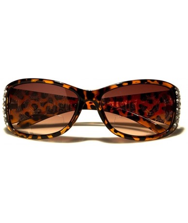 Rectangular Womens Designer Bifocal Sunglasses with Rhinestones - Hard Case Included - Tortoise - C911W2OPVNF $28.67