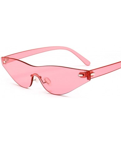 Cat Eye Triangle Cat Eye Sunglasses Women Rimless Sun Glasses Female Accessories - Pink - CK18EILTU3A $19.51