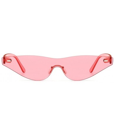 Cat Eye Triangle Cat Eye Sunglasses Women Rimless Sun Glasses Female Accessories - Pink - CK18EILTU3A $19.51