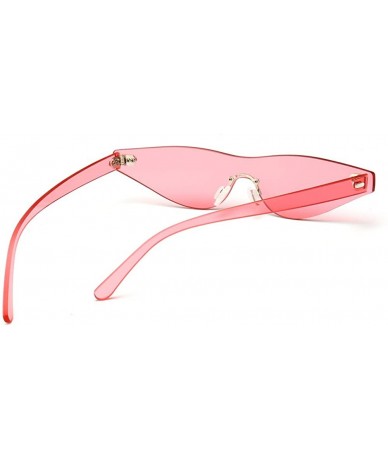 Cat Eye Triangle Cat Eye Sunglasses Women Rimless Sun Glasses Female Accessories - Pink - CK18EILTU3A $19.51