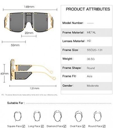 Square sunglasses 902 personality protection windproof - Gold/Tea - CZ199GY58WM $22.91