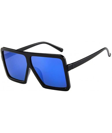 Oversized Women Men Vintage Retro Glasses Unisex Big Frame Sunglasses Eyewear - Blue - CP190OIQ2UO $18.15