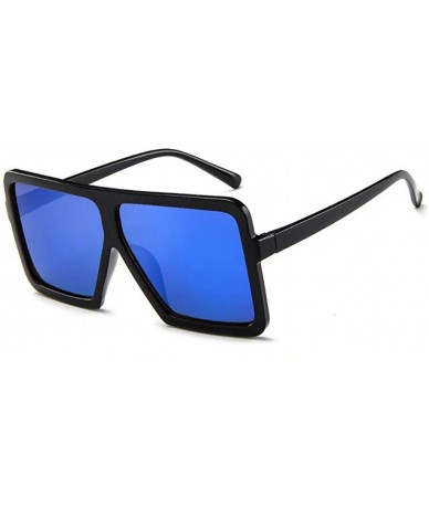 Oversized Women Men Vintage Retro Glasses Unisex Big Frame Sunglasses Eyewear - Blue - CP190OIQ2UO $18.15