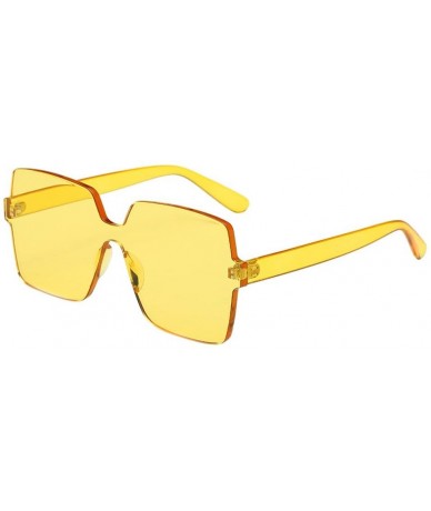 Rimless Fashion Vintage Big Frame Sunglasses Eyewear Unisex Rimless Sunglasses Gift for Friend (F) - F - CC18R3QE4RG $19.94