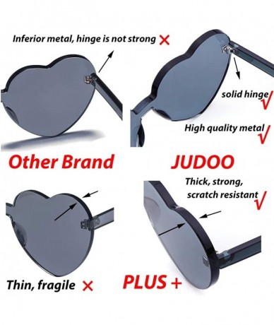 Oversized Heart Shaped Rimless Sunglasses Clout Goggles Candy Clear Lens Sun Glasses for Women Girls - Gray - C5192KOOGUU $18.47