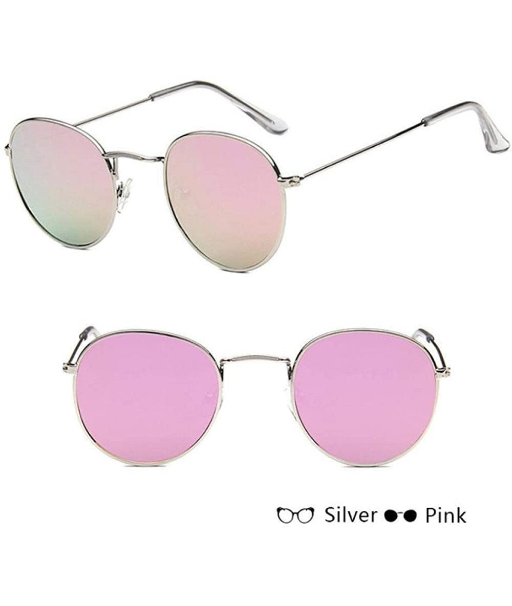 Aviator 2019 Sunglasses Women/Men Brand Designer Glasses Lady Round Luxury Black Grey - Silver Pink - CS18Y3OQY0C $19.34