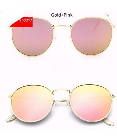 Aviator 2019 Sunglasses Women/Men Brand Designer Glasses Lady Round Luxury Black Grey - Silver Pink - CS18Y3OQY0C $19.34